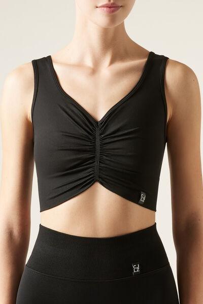 Black Scrunch Top, Black, large image number 1