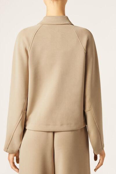 Beige Luxe Lounge Pocketed Sweater, 5501_107F, large image number 2