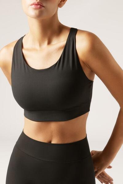 Black Compact Sculpt Stretch Cotton Top, , large image number 0