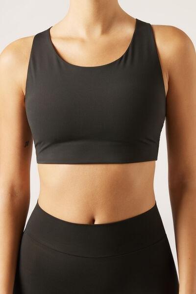 Black Compact Sculpt Stretch Cotton Top, , large image number 1