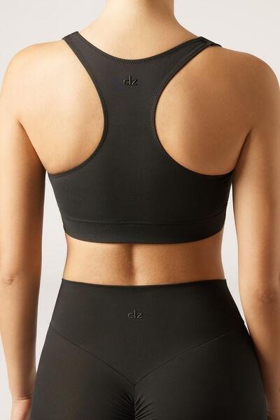 Black Compact Sculpt Stretch Cotton Top, , large image number 2