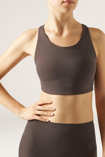 Brown Compact Sculpt Stretch Cotton Top, , large image number 0