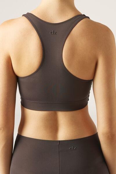 Brown Compact Sculpt Stretch Cotton Top, , large image number 2