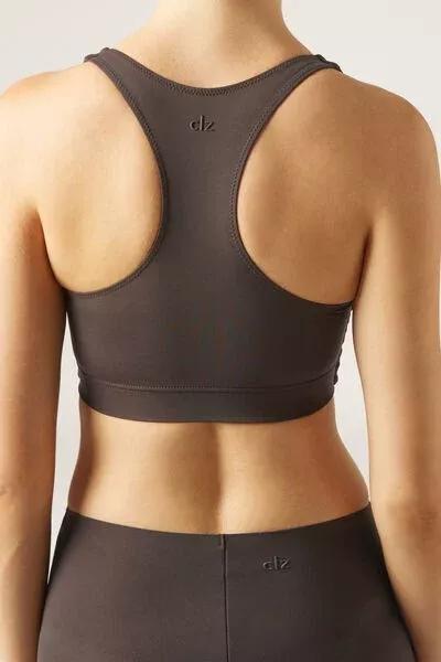 Brown Compact Sculpt Stretch Cotton Top, 5501_110F, medium