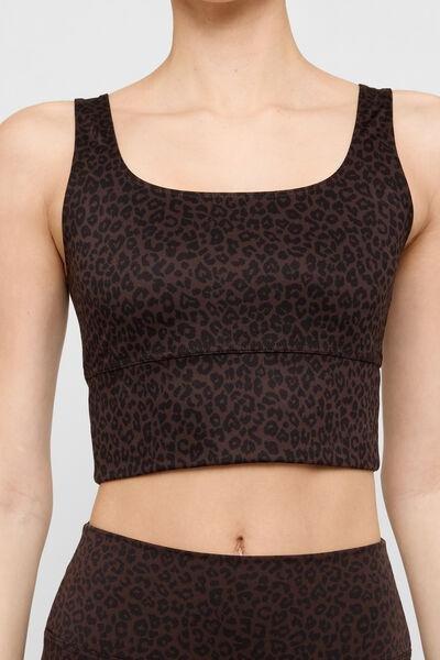Brown Animal Print Soft Touch Top, 5501_209F, medium