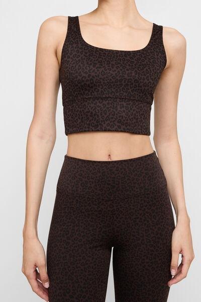 Brown Animal Print Soft Touch Top, 5501_209F, medium