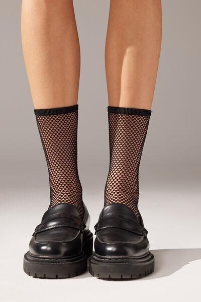 Black Fishnet Mesh Socks, Black Fishnet, large image number 1