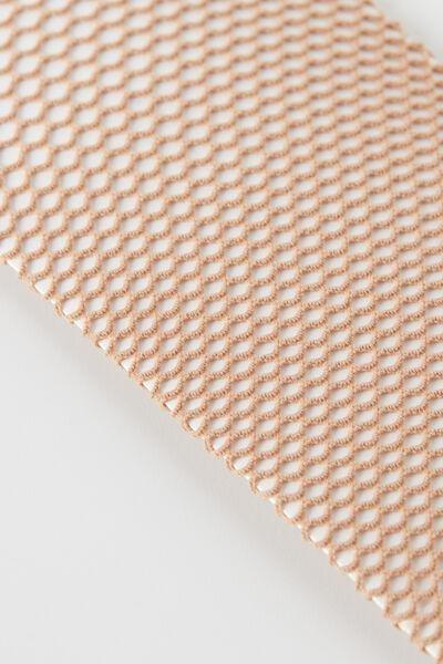 Beige Fishnet Mesh Socks, Natural Fishnet, large image number 4