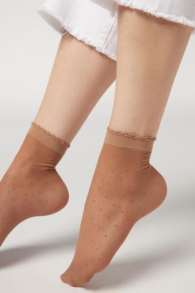 Beige Classic Patterned Socks, , medium