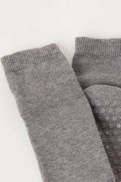 Grey Non-Slip Cashmere Socks, Baby Unisex, 5501_031, large image number 0