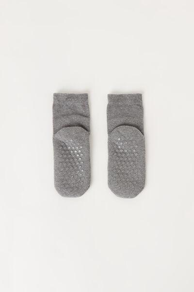 Grey Non-Slip Cashmere Socks, Baby Unisex, 5501_031, large image number 1