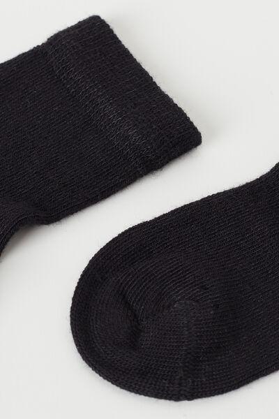 BLACK Newborn Short Socks with Cashmere, , large image number 0