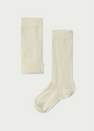 Milk White Long Soft Cotton Socks, Newborn