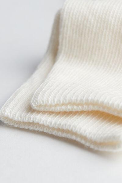 White Long Soft Cotton Socks, Kids Unisex, Milk White, large image number 0