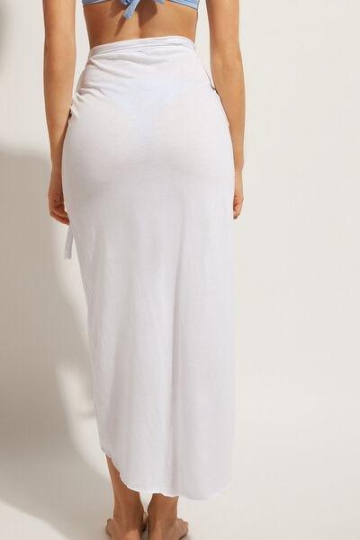 White Long Wraparound Sarong, , large image number 2