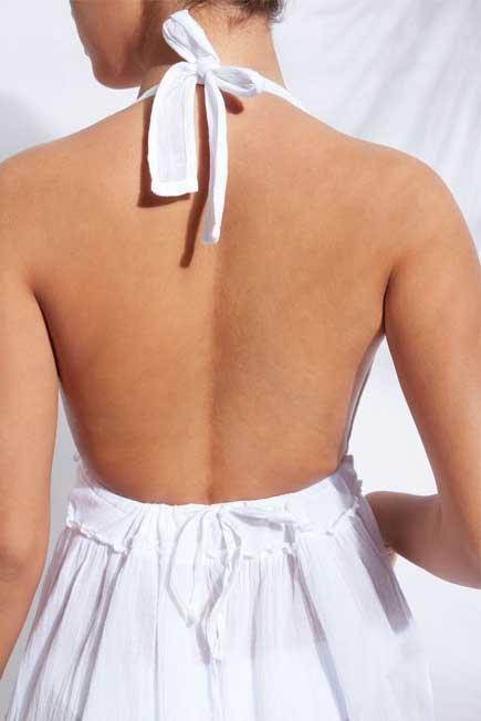 White Short Fabric Dress, Women - One-Size, , large image number 6