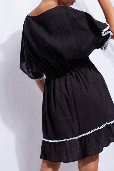 Black Pom Pom Dress, Women - One-Size, , large image number 2