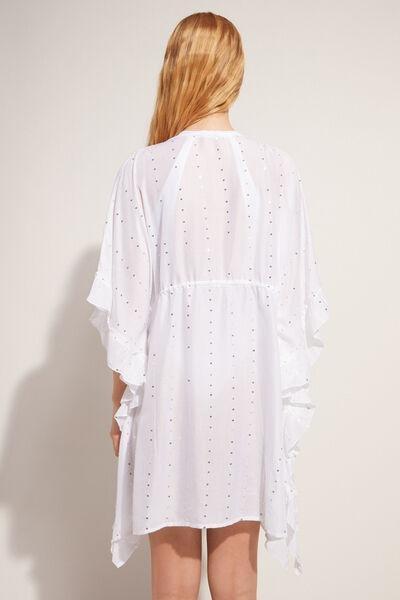 White Broderie Kimono Kaftan, , large image number 2