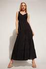 Black Long Flounced Dress