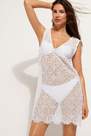White Geometric Crochet Dress