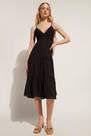 Black Macrame Midi Dress