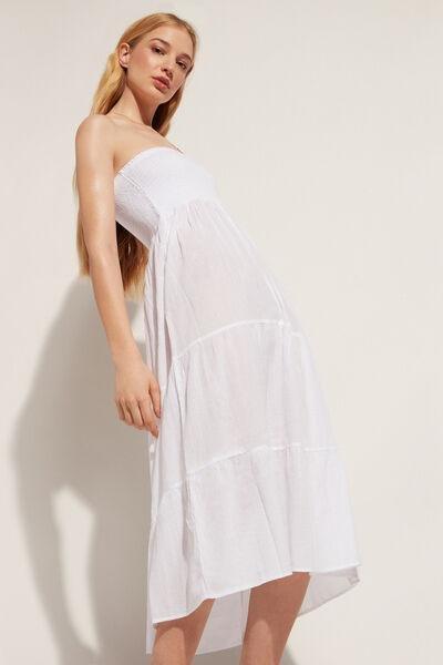 White Cotton Skirt Dress, , large image number 0