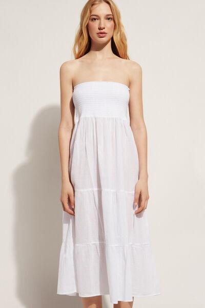White Cotton Skirt Dress, , large image number 1