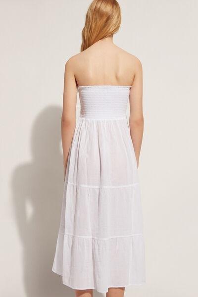 White Cotton Skirt Dress, , large image number 2