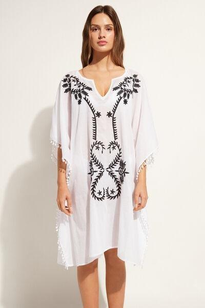 White Embroidered Kaftan, , large image number 1