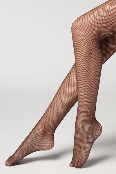 Brown Micronet Tights, , large image number 0