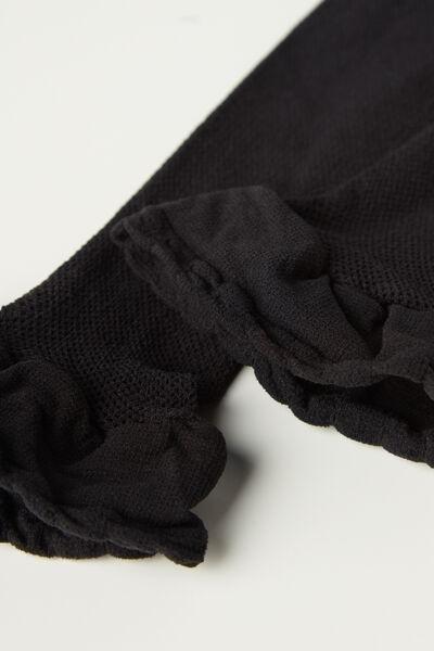 Black Micronet Knee-Highs, Black, large image number 2
