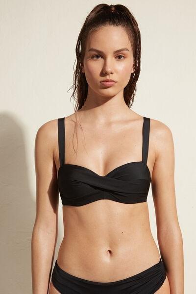 Black Padded Bandeau Bikini Top, , large image number 1