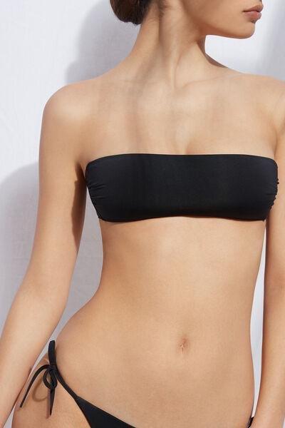 Black Padded Bandeau Bikini Top Eco, , large image number 1
