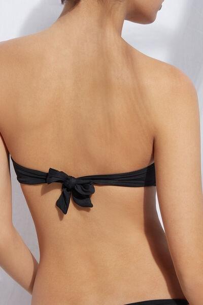 Black Padded Bandeau Bikini Top Eco, , large image number 2