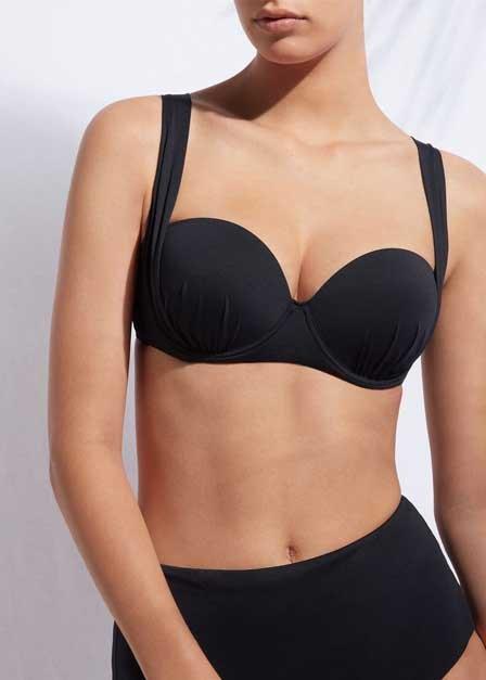 Black Lightly Padded Push-Up Indonesia Bikini Top, Women, , large image number 0