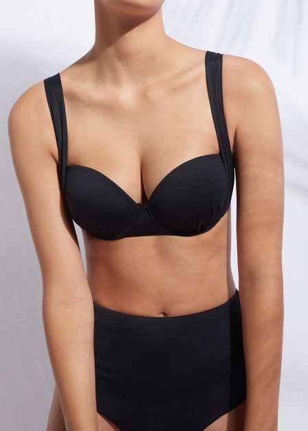 Black Lightly Padded Push-Up Indonesia Bikini Top, Women, , large image number 3