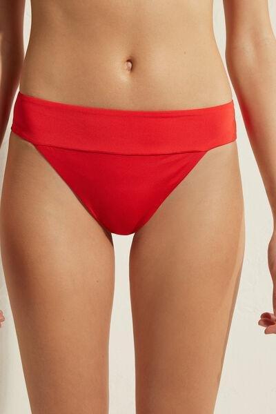 Red High-Waisted Brazilian Bikini Bottoms, , large image number 1