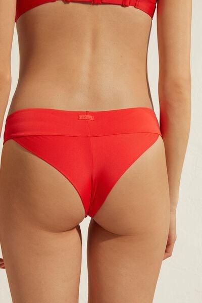 Red High-Waisted Brazilian Bikini Bottoms, , large image number 2