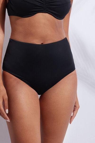 Black High-Waisted Shaping Bikini Bottoms, , large image number 1