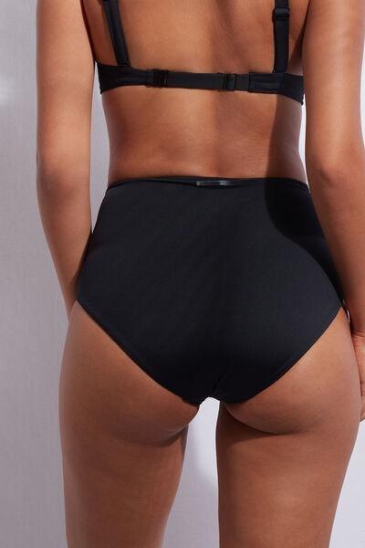 Black High-Waisted Shaping Bikini Bottoms, , large image number 2