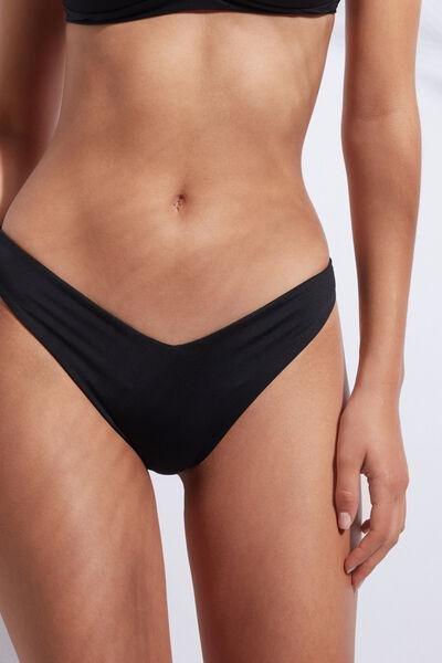 Black High-Leg Brazilian Bikini Bottoms, , large image number 1