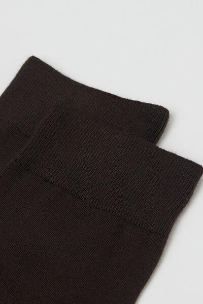 Brown Short Cashmere Socks, Chestnut Brown, medium