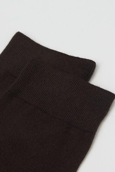 Brown Short Cashmere Socks, Chestnut Brown, medium
