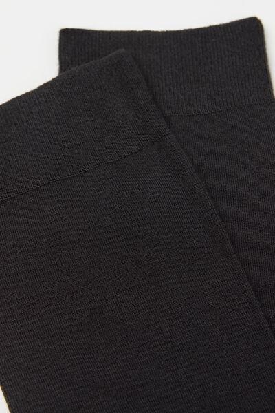 Black Short Cashmere Socks, Black, medium