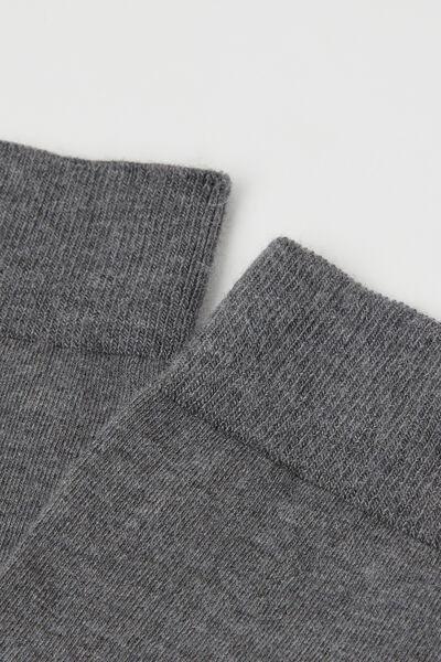 Grey Cashmere Short Socks, Mid Grey Blend, medium