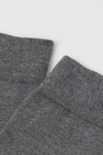 Grey Cashmere Short Socks, Mid Grey Blend, medium