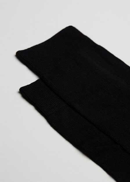 جوارب سوداء قصيرة مع كشمير رجالي, Black, large image number 1