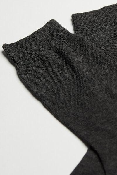 Charcoal Grey Short Socks With Cashmere, Men, Grey Blend, large image number 2