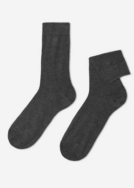 Grey Cashmere Short Socks, , large image number 0
