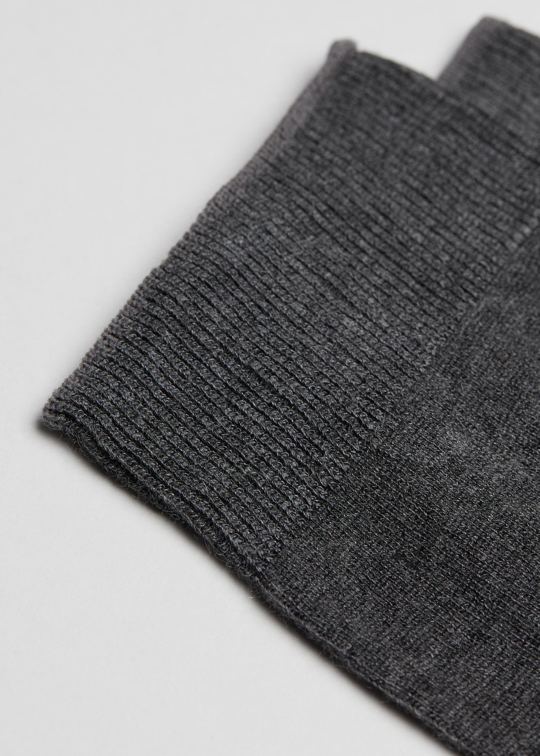 Grey Cashmere Short Socks, , large image number 1